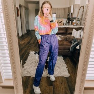 Nike high waisted purple track pants